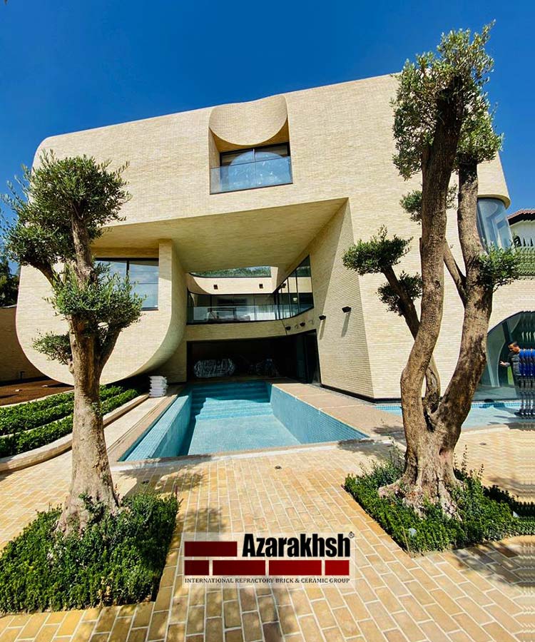 آجر نما طوسی رستیک طرح هلندی – پروژه حیاط مرکزی (آناهیتا) – لواسان – AR300