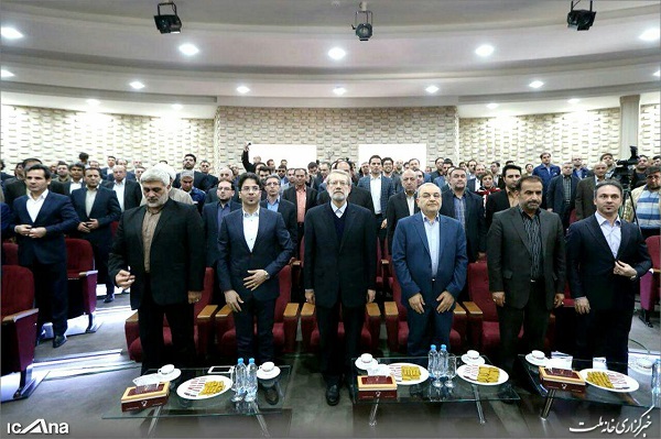 حضور دکتر علی لاریجانی در مراسم افتتاح کارخانه آجر نسوز آذرخش قم