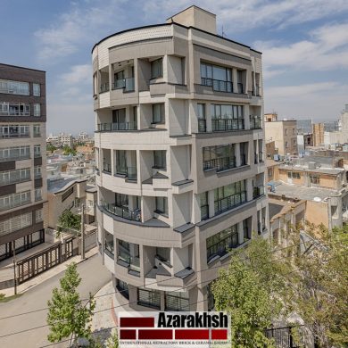 ساختمان آجرنما با آجر سفید و طوسی با ابعاد 2*7*33 سانتی‌متر آذرخش - AB27301 و AB51301